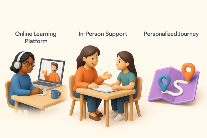 Online learning platform interface